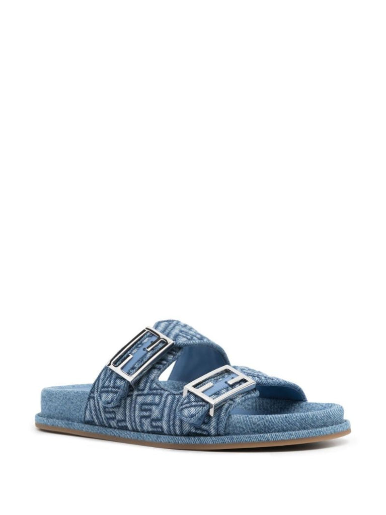 Blue Fendi Feel Denim Sandals