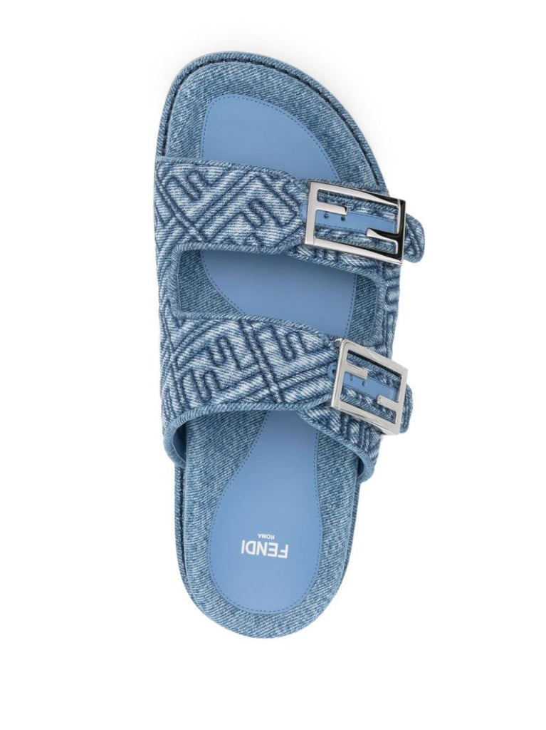 Blue Fendi Feel Denim Sandals