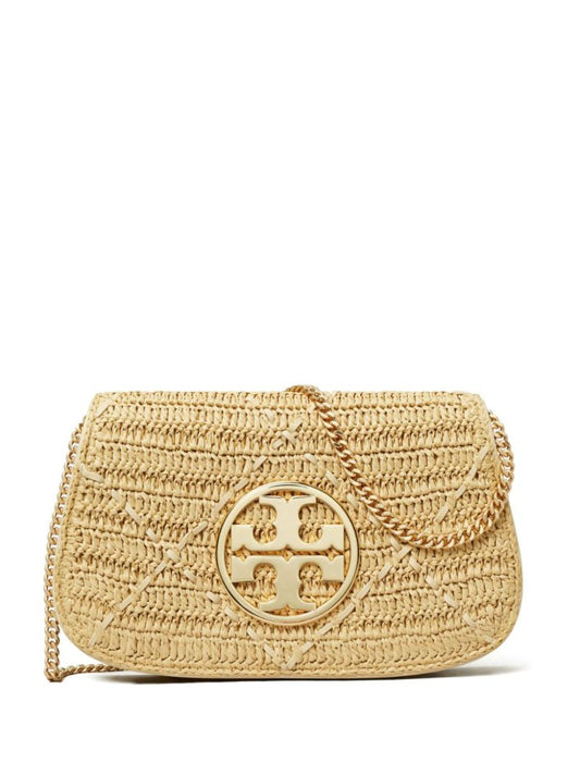 Neutral Reva Raffia Clutch Bag