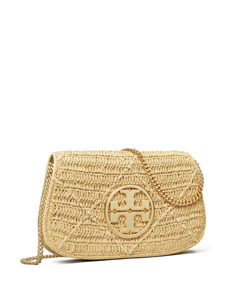 Neutral Reva Raffia Clutch Bag