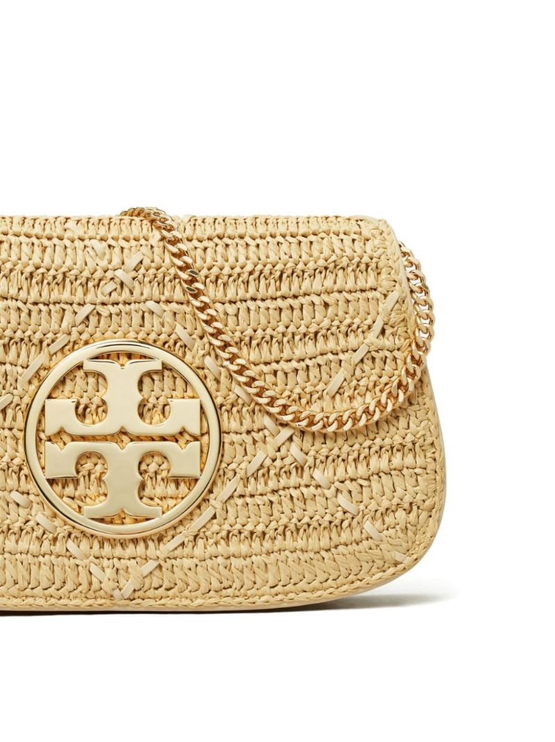 Neutral Reva Raffia Clutch Bag