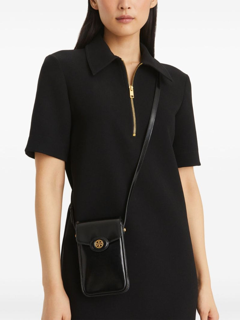 Black Robinson Spazzolato Phone Crossbody Bag