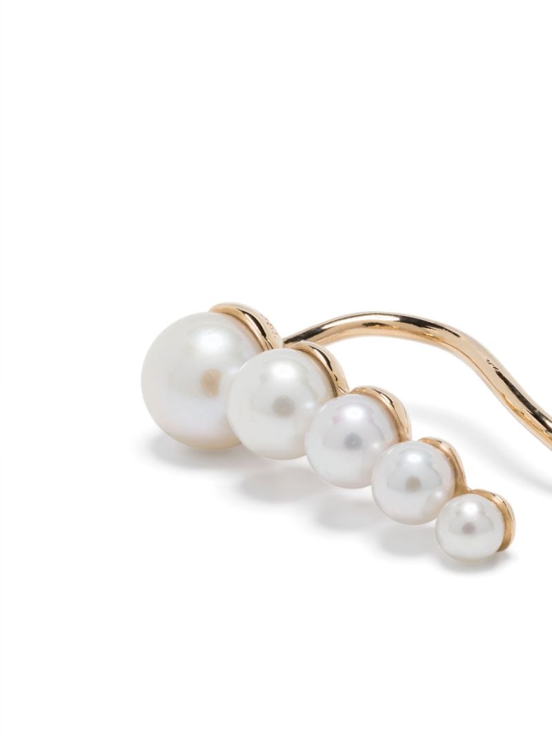 14k Recycled Yellow Gold Croissant Japonais Pearl Earring