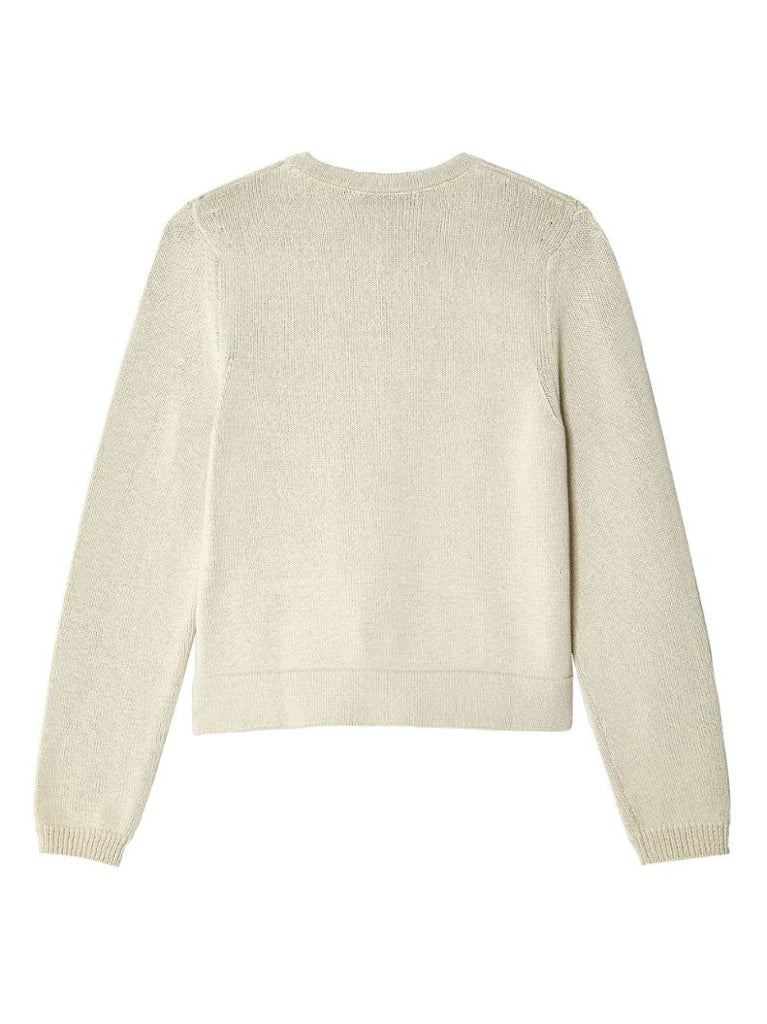 Neutral Buttoned Cotton Cardigan