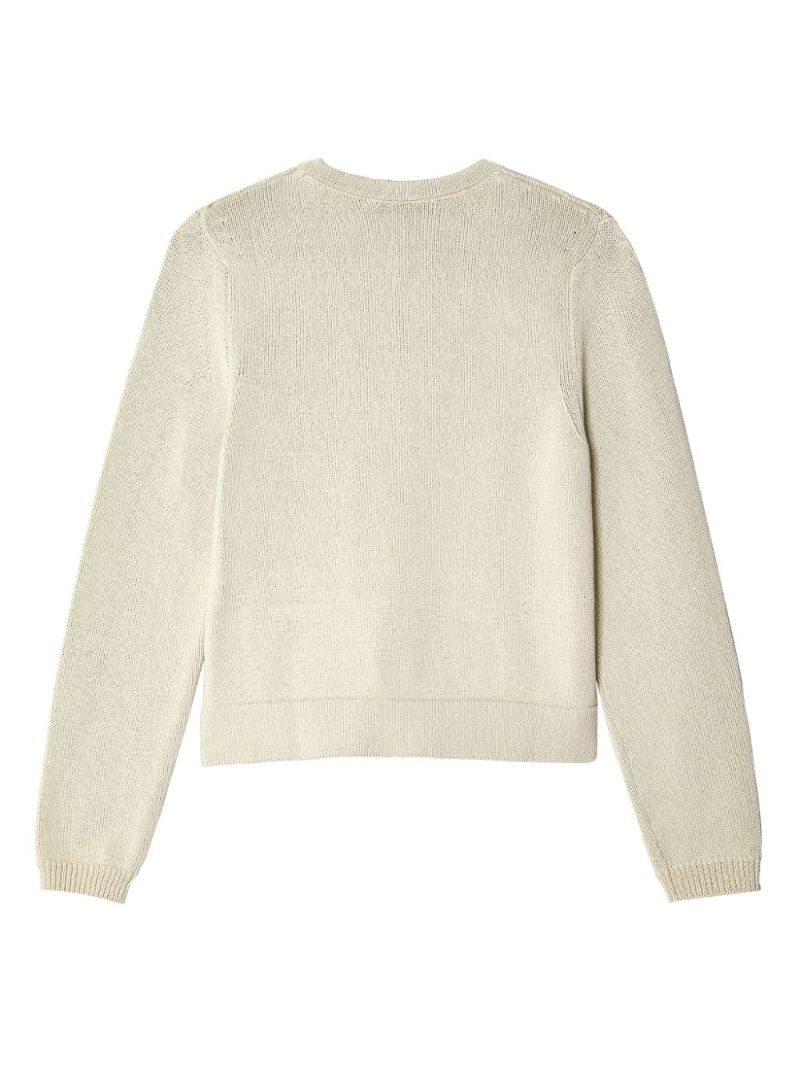 Neutral Buttoned Cotton Cardigan