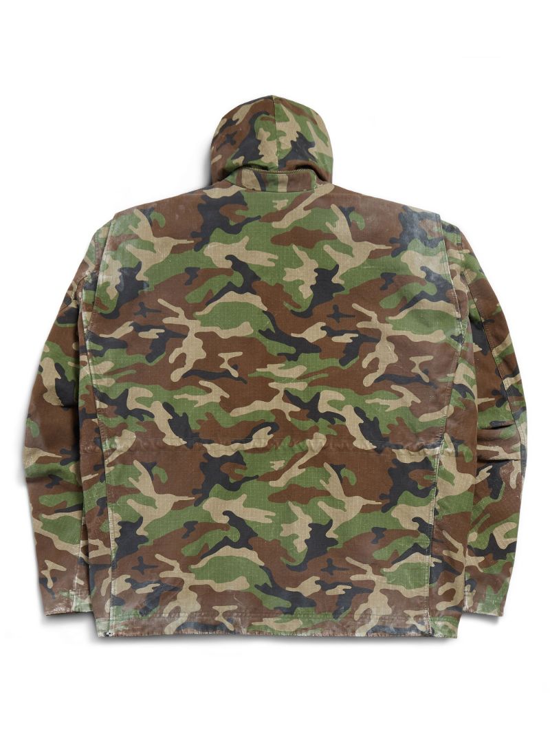 Green Camouflage-print Hooded Parka