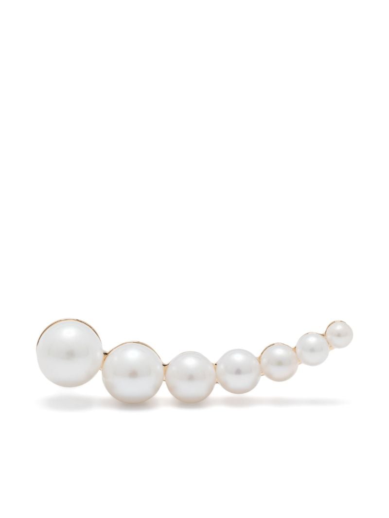 14k Recycled Yellow Gold Croissant Japonais Pearl Earring