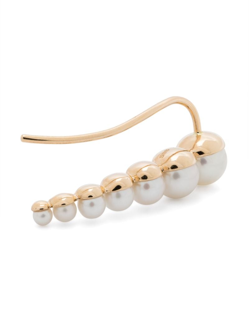 14k Recycled Yellow Gold Croissant Japonais Pearl Earring