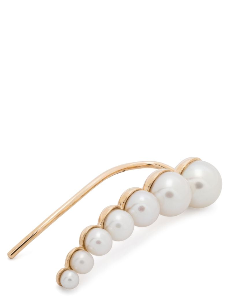 14k Recycled Yellow Gold Croissant Japonais Pearl Earring