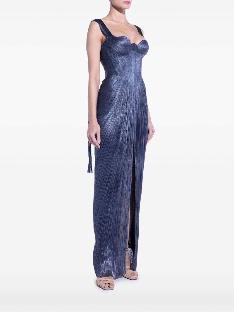 Blue Anais Pleated Corset Gown