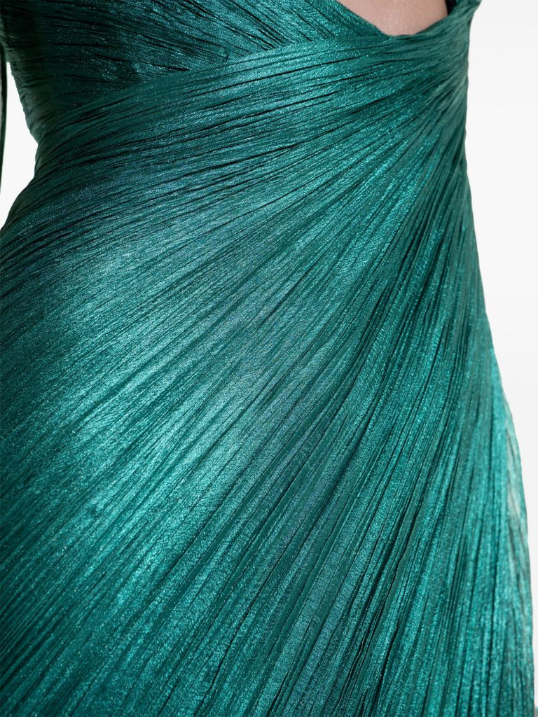 Green Amelia One-shoulder Dress
