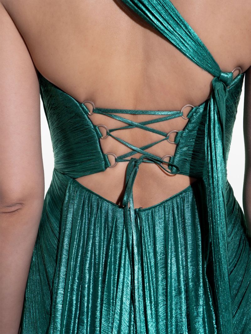 Green Amelia One-shoulder Dress