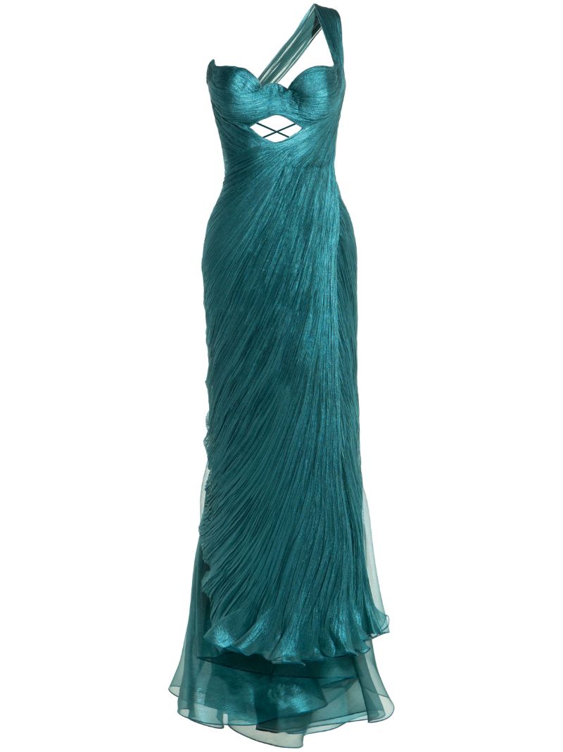 Green Amelia One-shoulder Dress