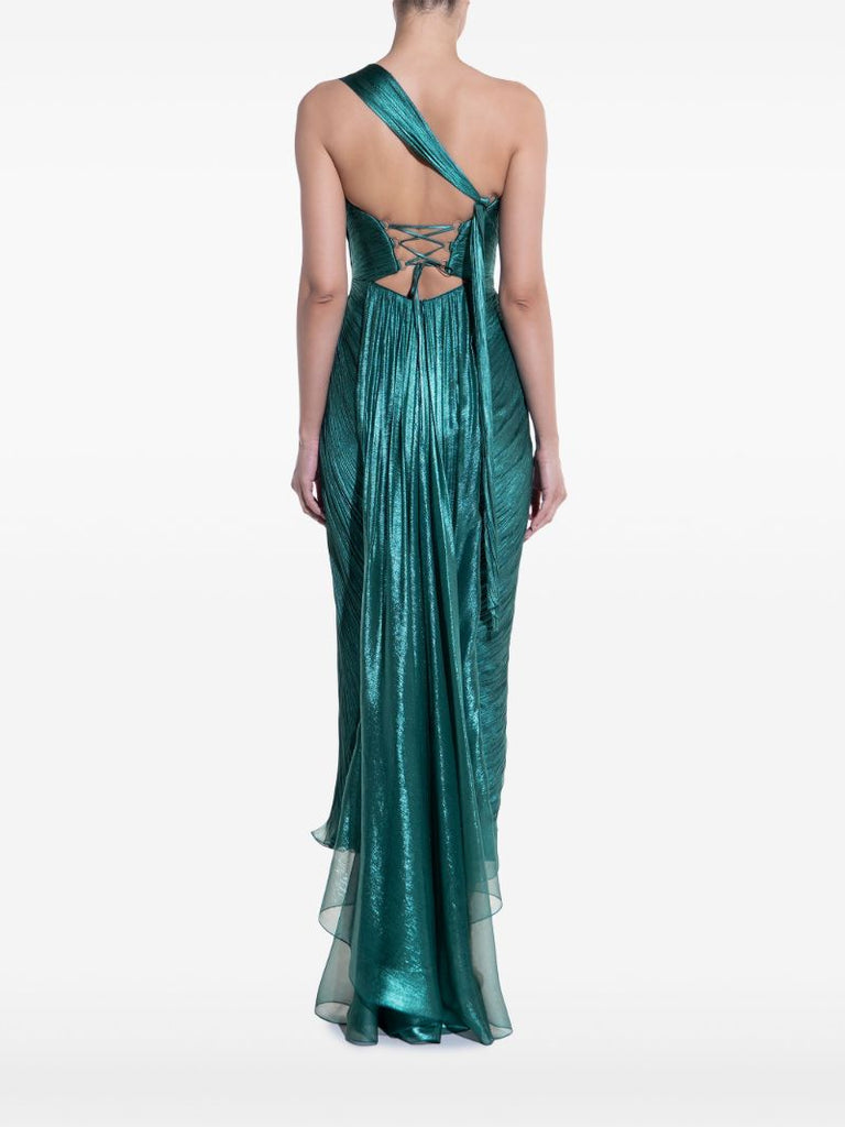 Green Amelia One-shoulder Dress