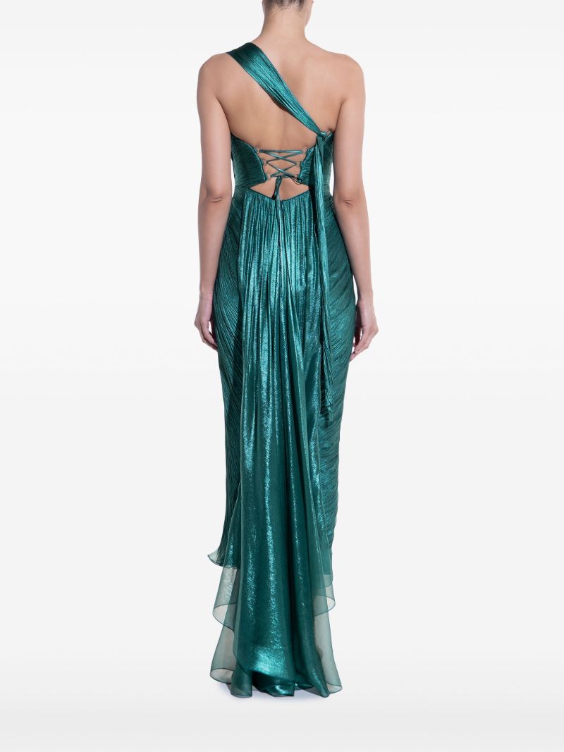 Green Amelia One-shoulder Dress