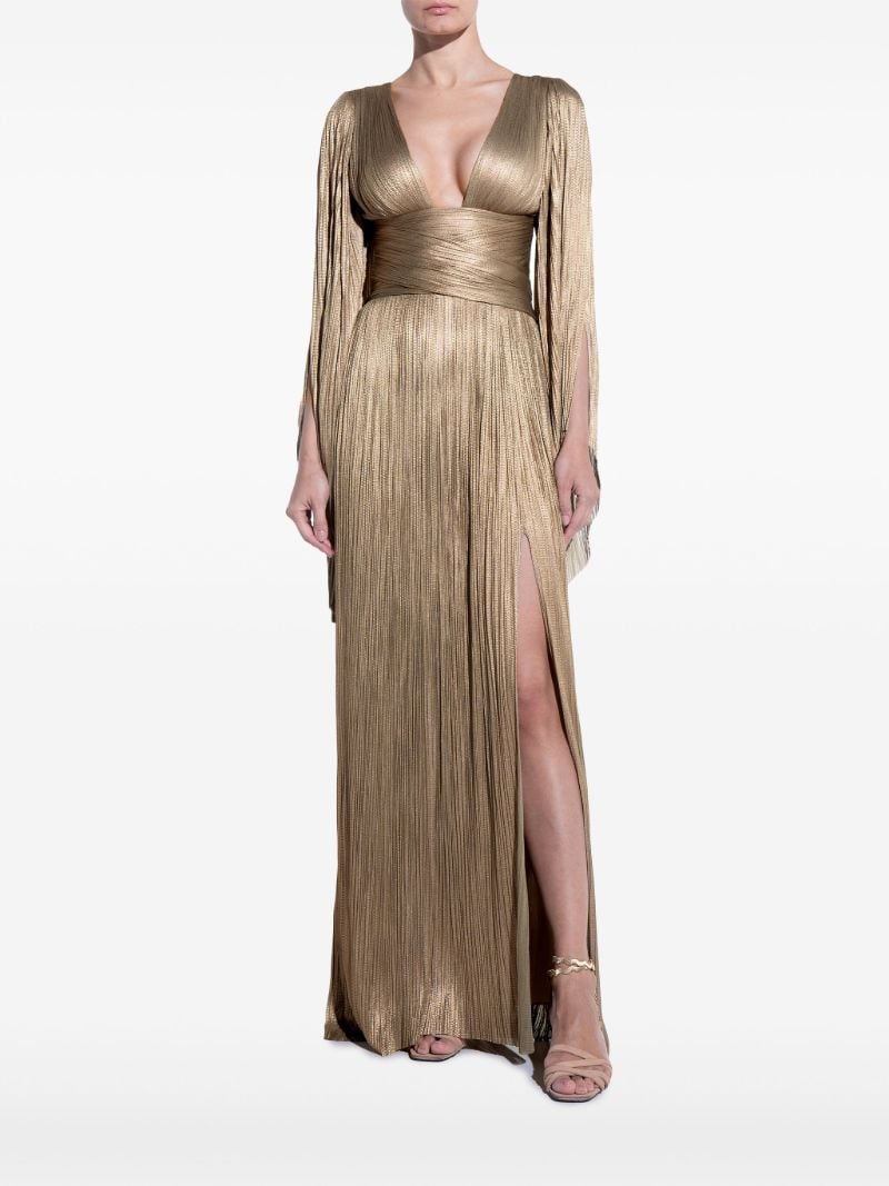 Gold-tone Alana Flared-sleeve Gown