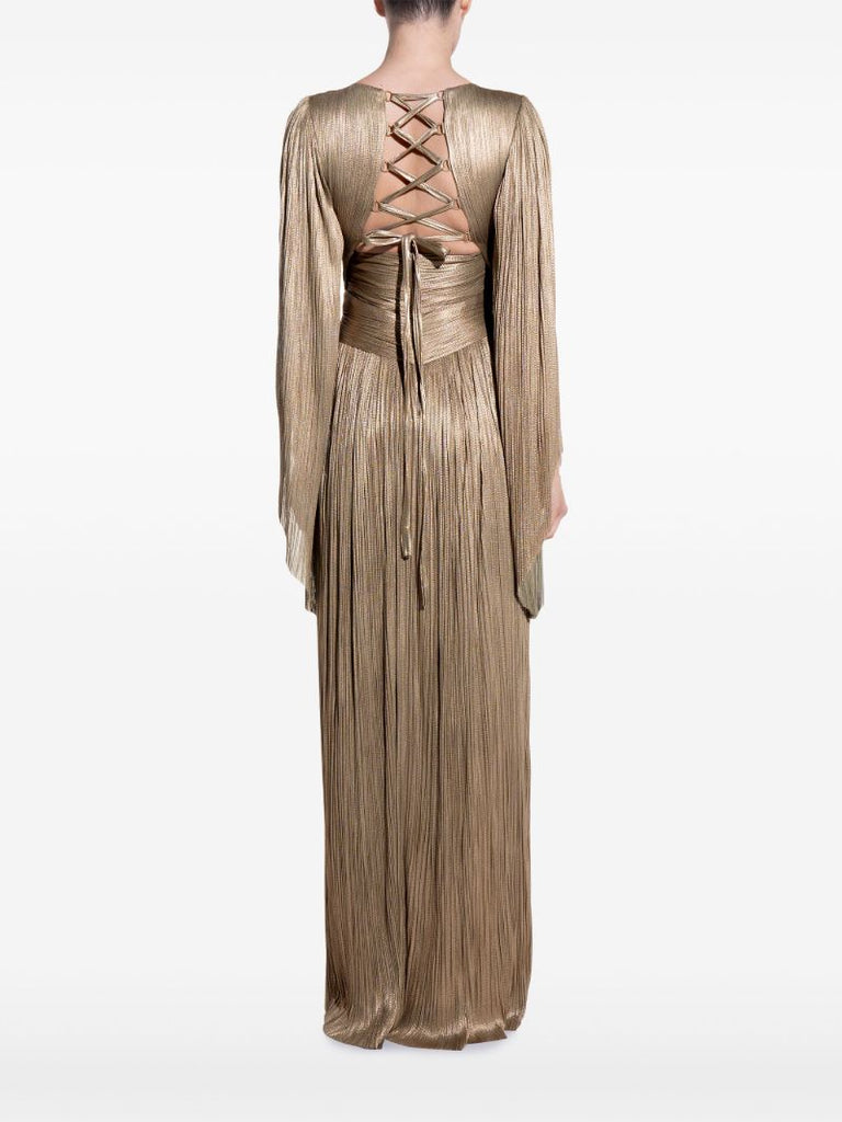 Gold-tone Alana Flared-sleeve Gown