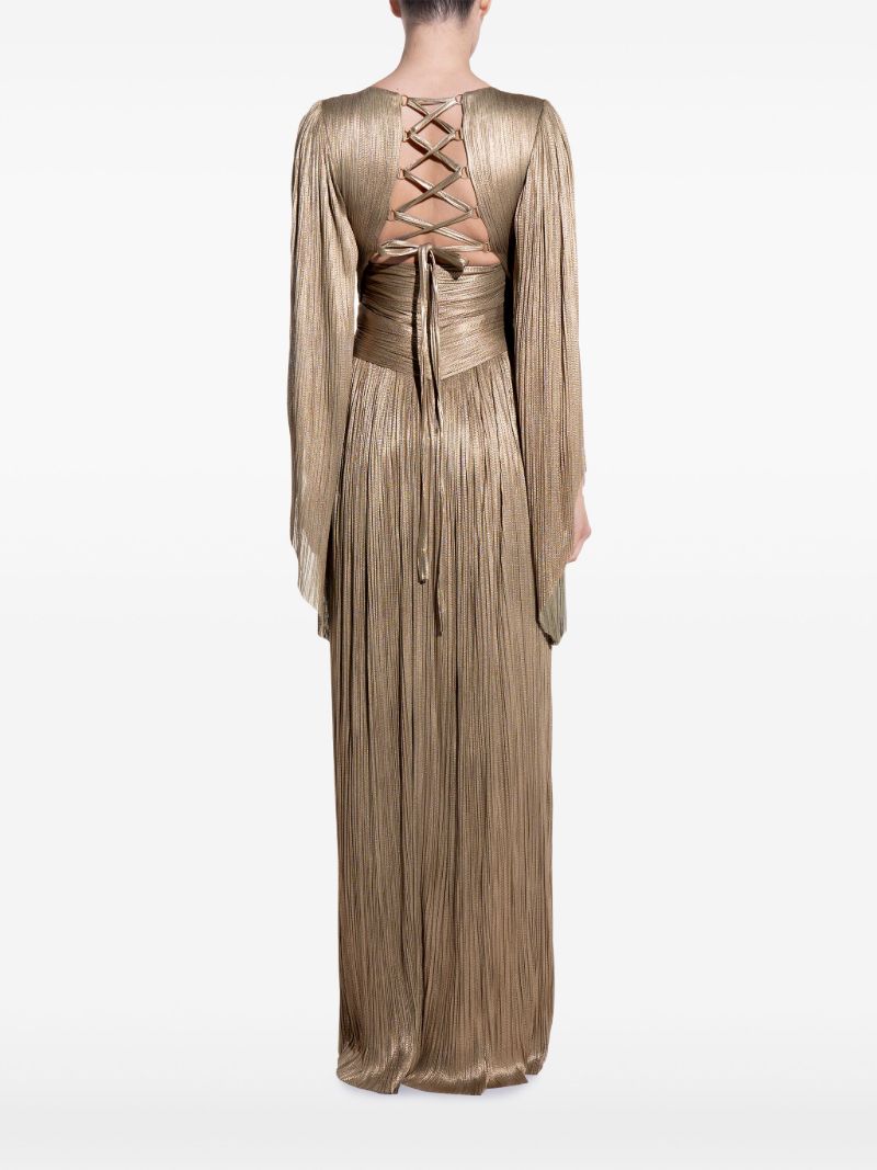Gold-tone Alana Flared-sleeve Gown