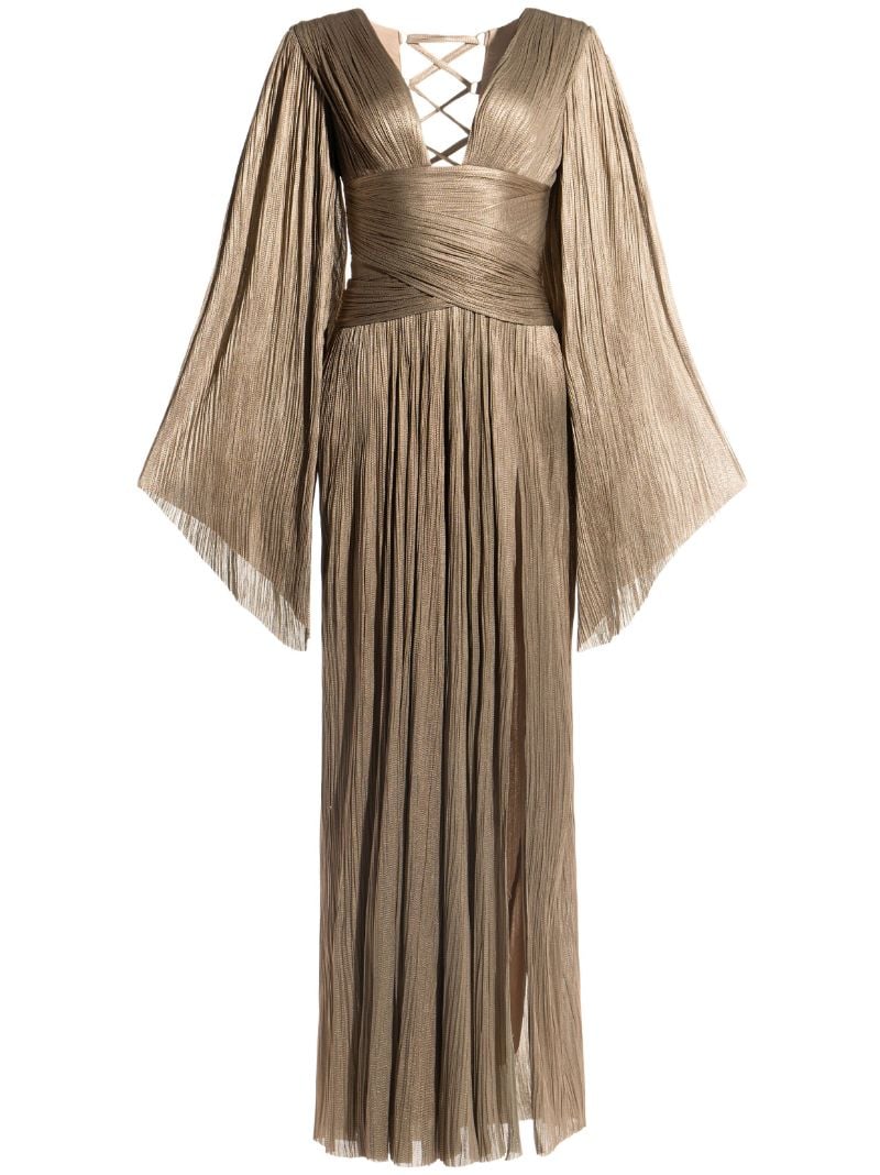 Gold-tone Alana Flared-sleeve Gown