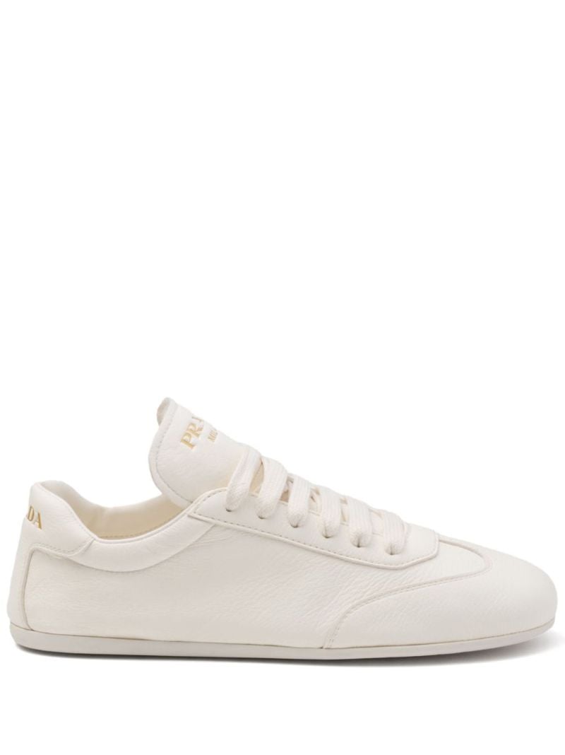 Neutral Logo-print Leather Sneakers