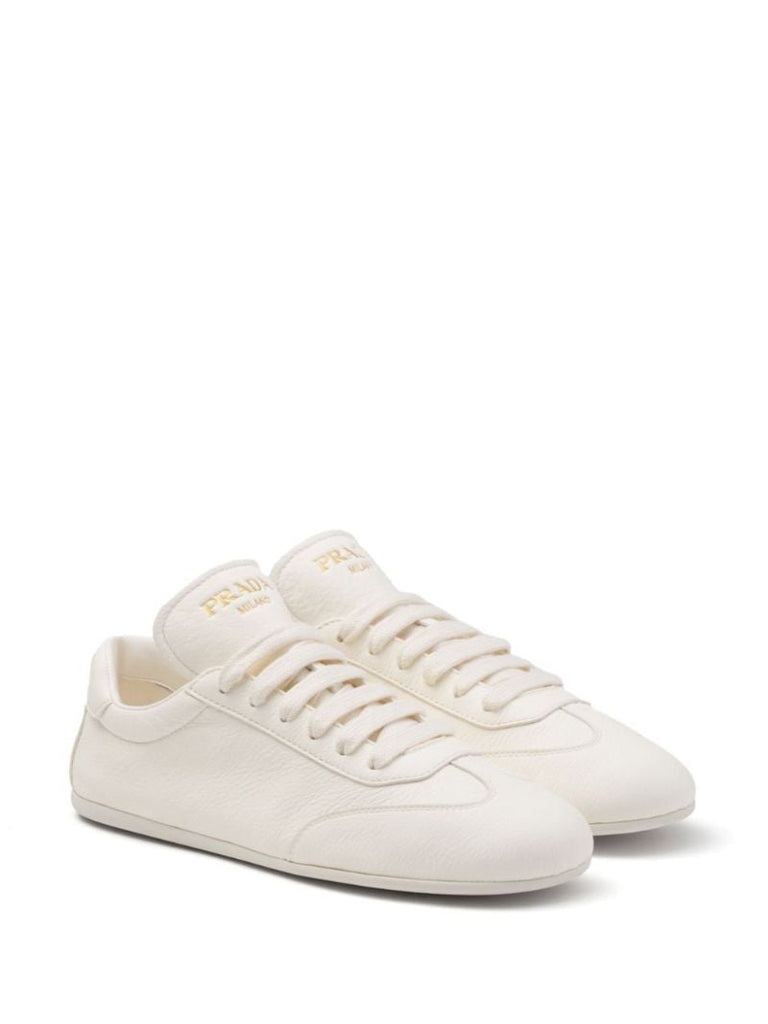 Neutral Logo-print Leather Sneakers