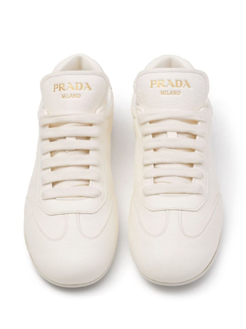 Neutral Logo-print Leather Sneakers