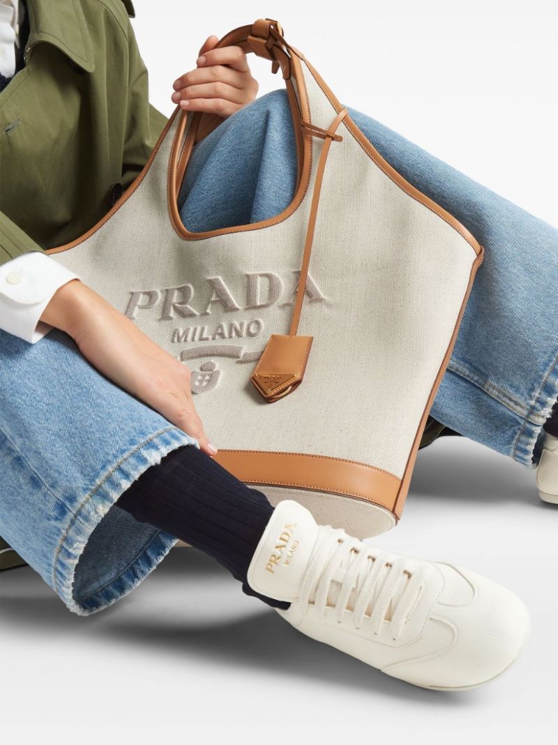 Neutral Logo-print Leather Sneakers