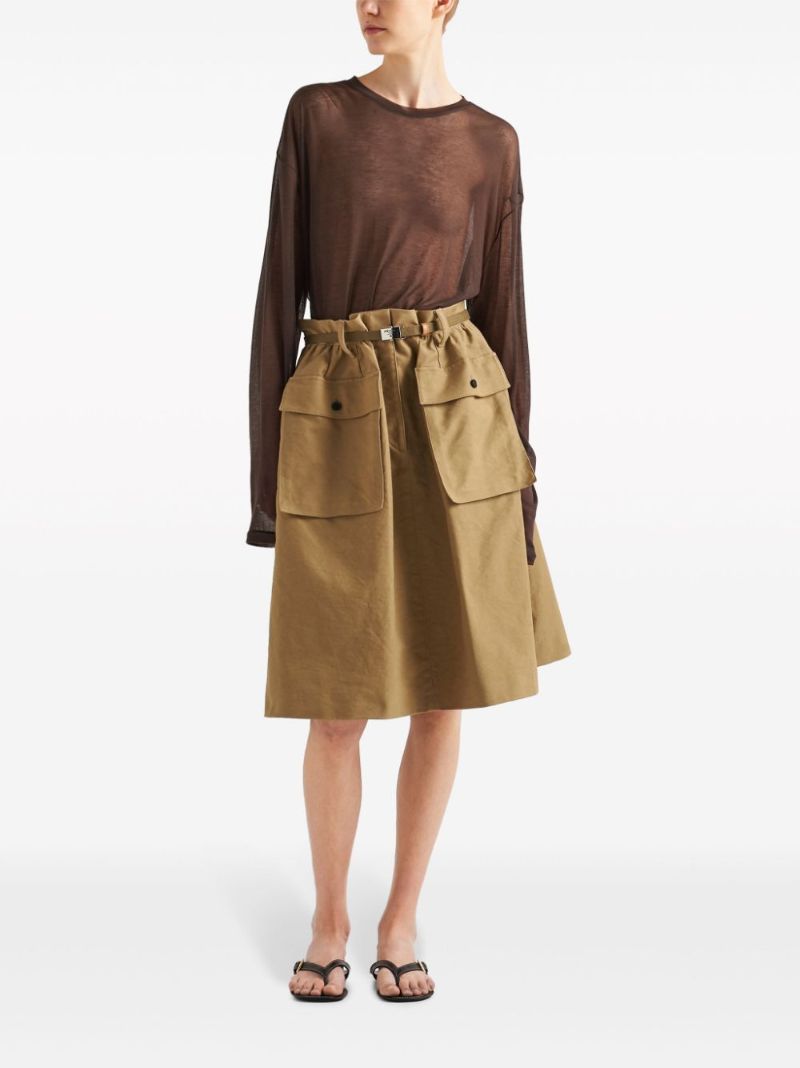 Brown Oversized Semi-sheer T-shirt