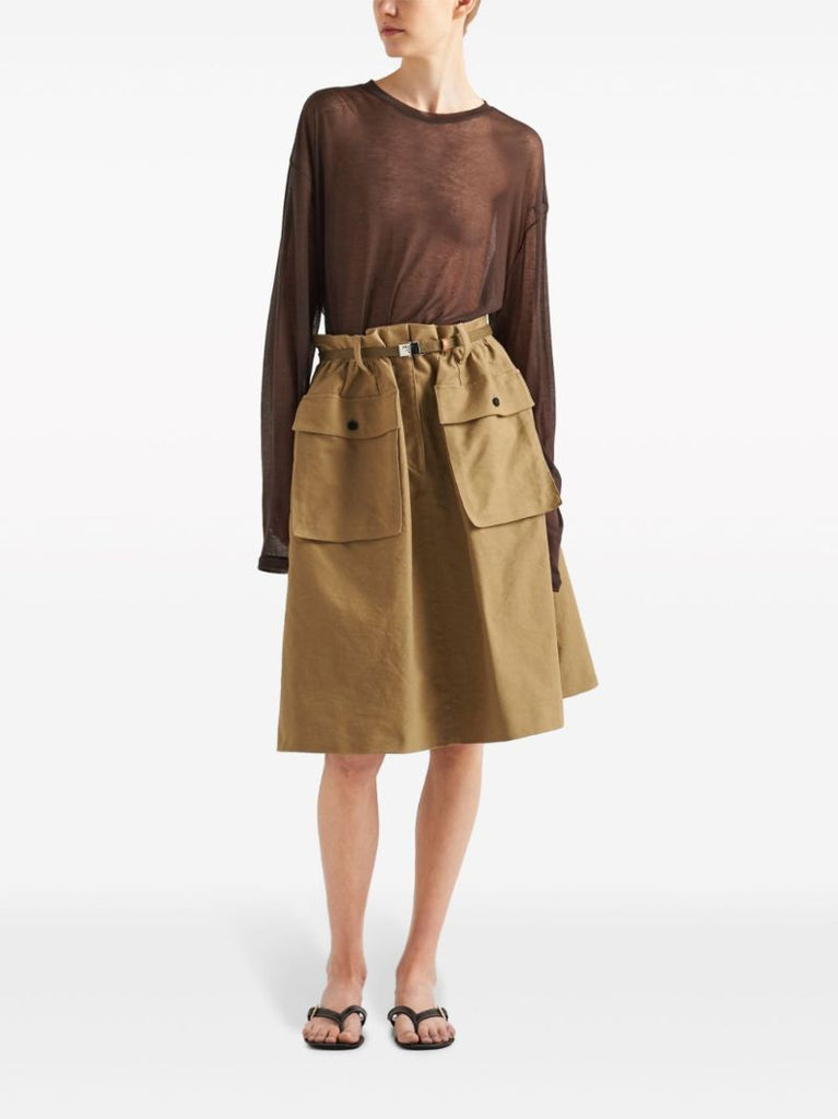 Brown Oversized Semi-sheer T-shirt