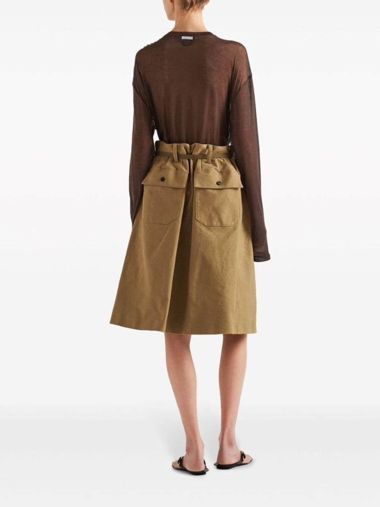 Brown Oversized Semi-sheer T-shirt