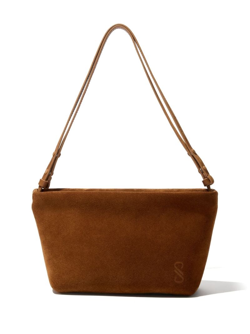 Brown Bond Suede Shoulder Bag