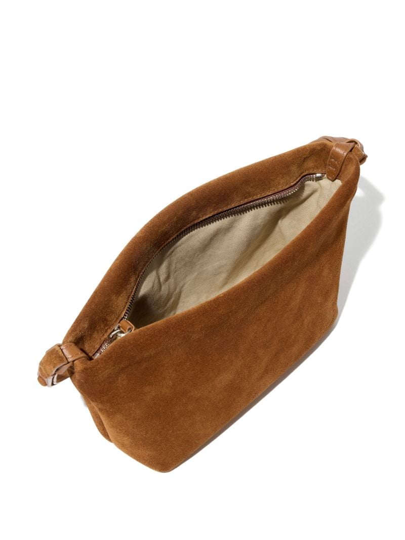 Brown Bond Suede Shoulder Bag