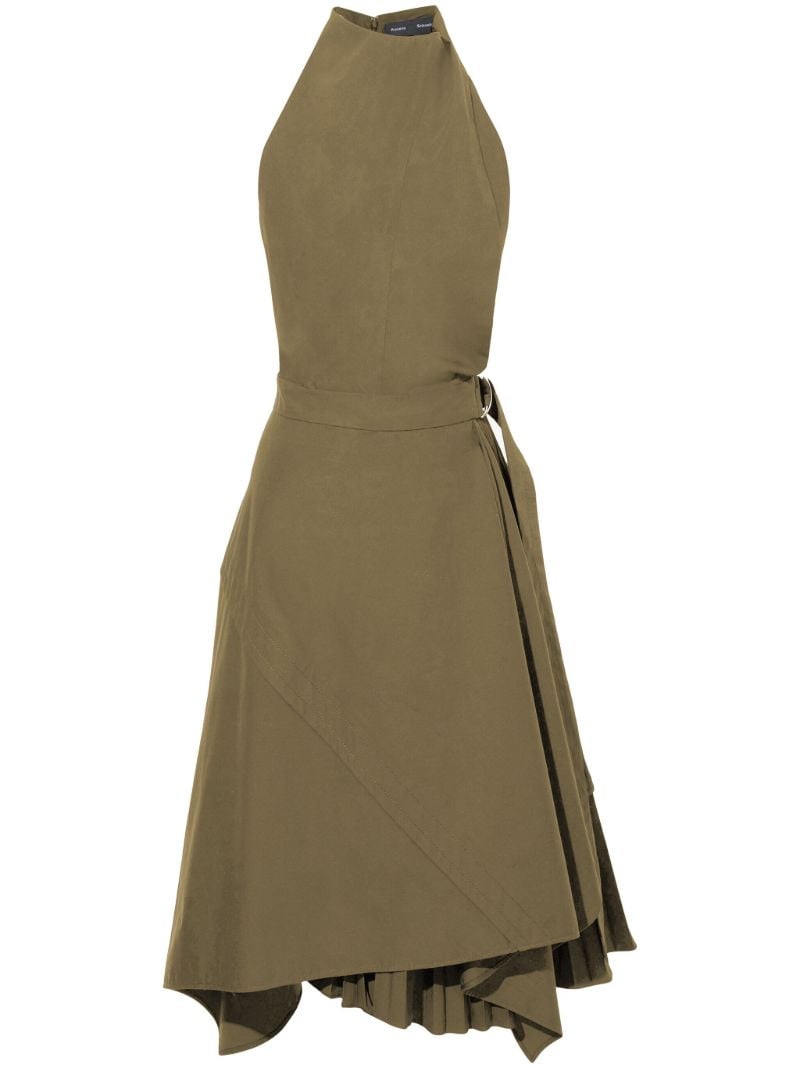 Green Yoko Poplin Asymmetric Dress