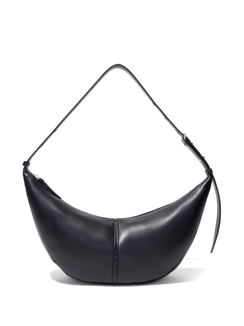 Black Slide Leather Shoulder Bag