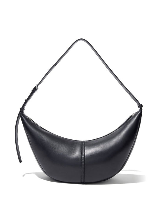 Black Slide Leather Shoulder Bag