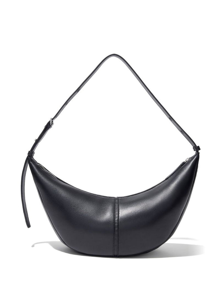 Black Slide Leather Shoulder Bag