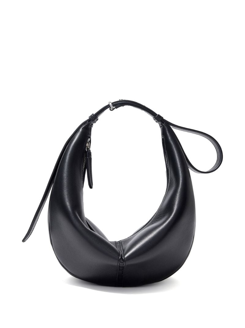 Black Slide Leather Shoulder Bag