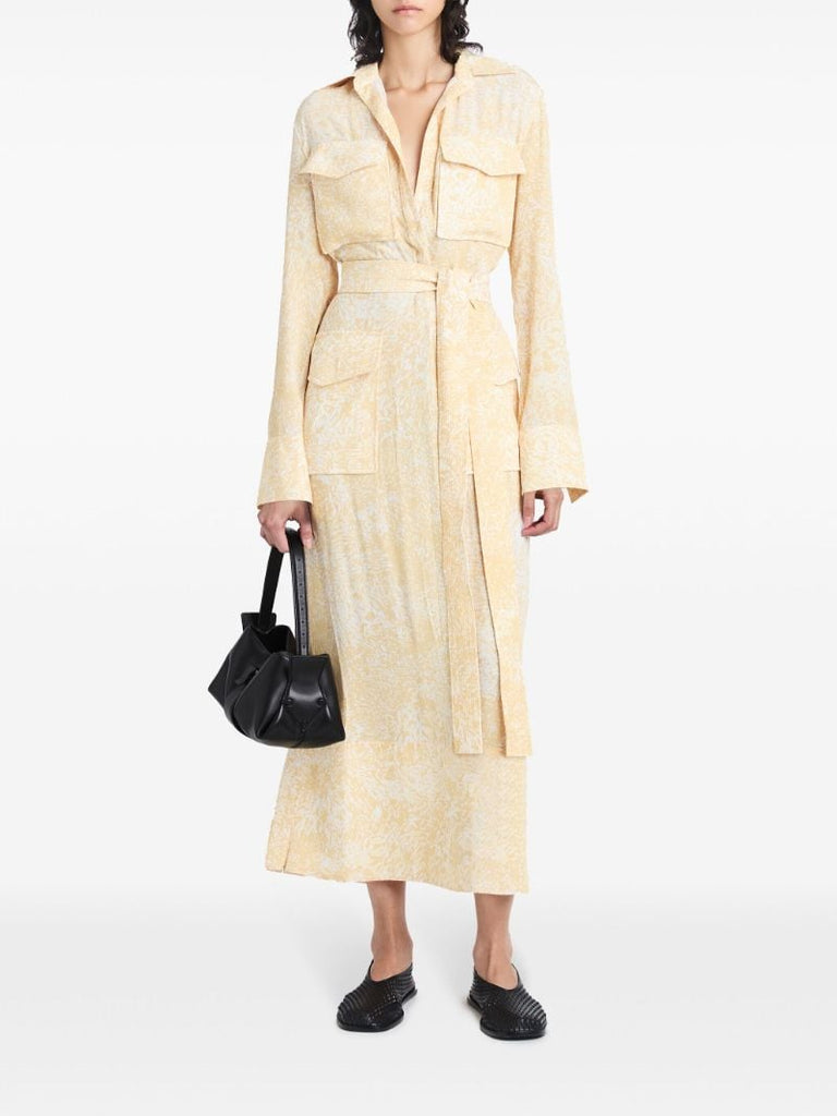 Yellow Vanessa Crepe Shirt Dress