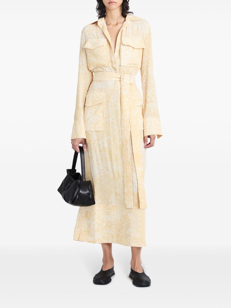 Yellow Vanessa Crepe Shirt Dress