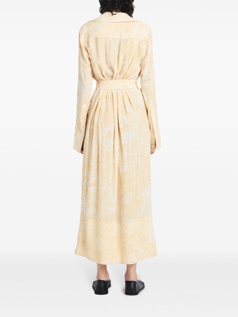 Yellow Vanessa Crepe Shirt Dress