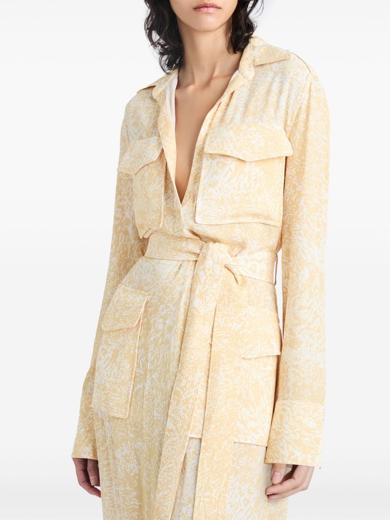Yellow Vanessa Crepe Shirt Dress