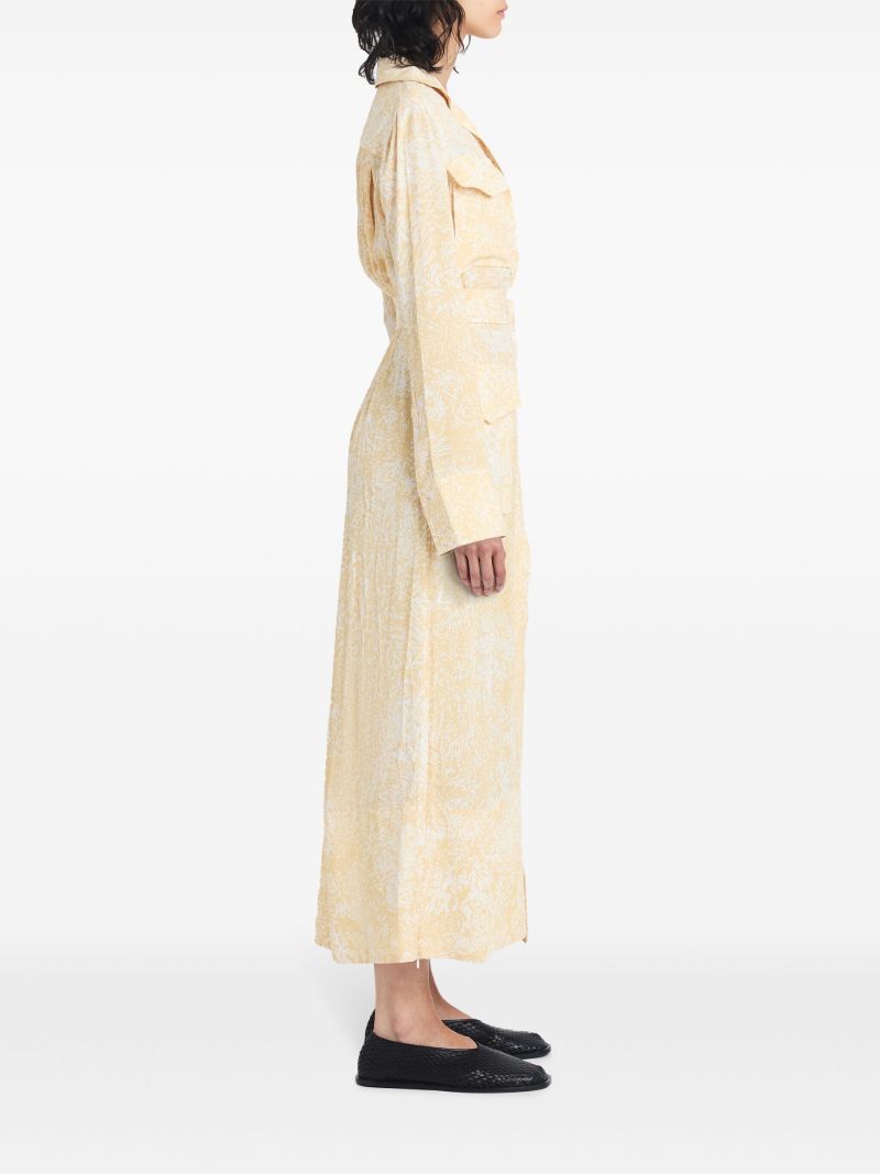 Yellow Vanessa Crepe Shirt Dress