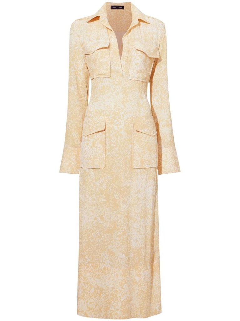 Yellow Vanessa Crepe Shirt Dress