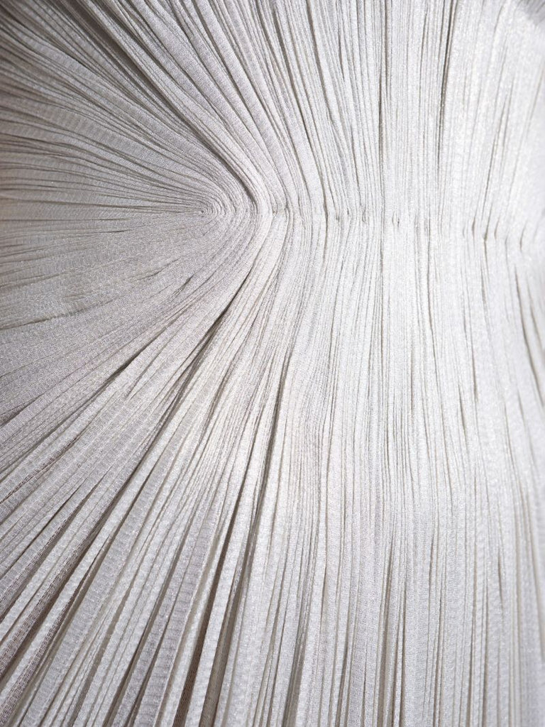 White Jasleen Pleated Gown