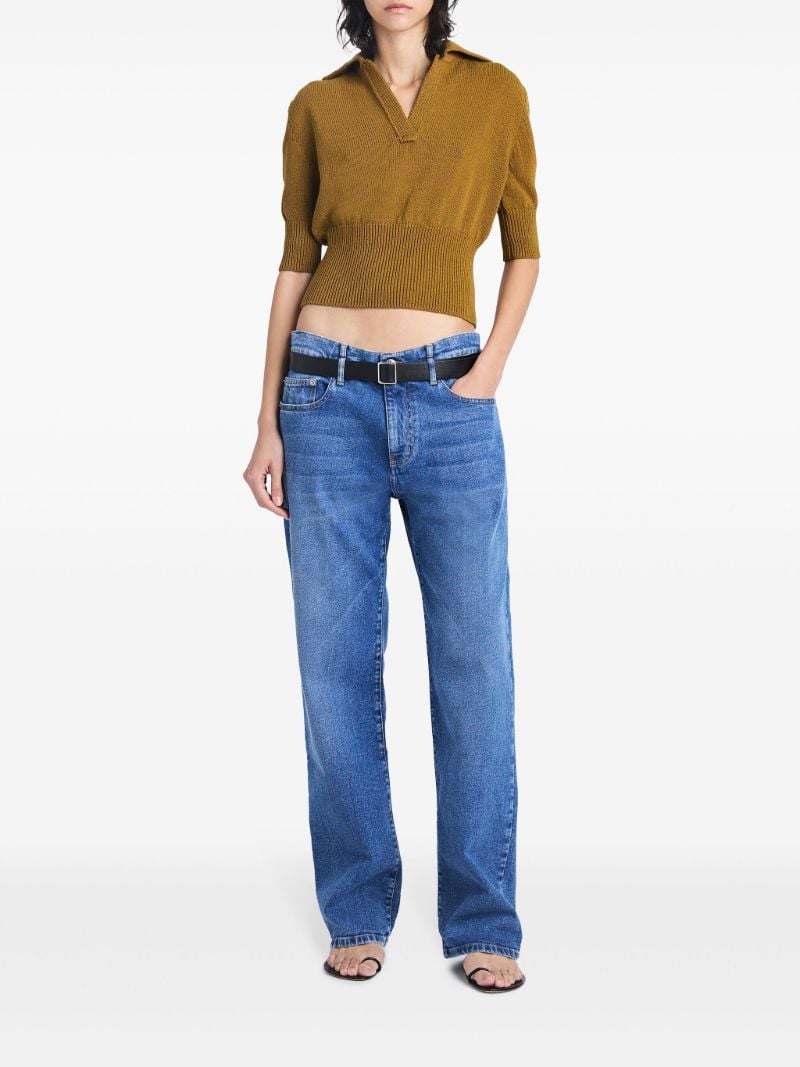 Brown Reeve Knitted Polo Top