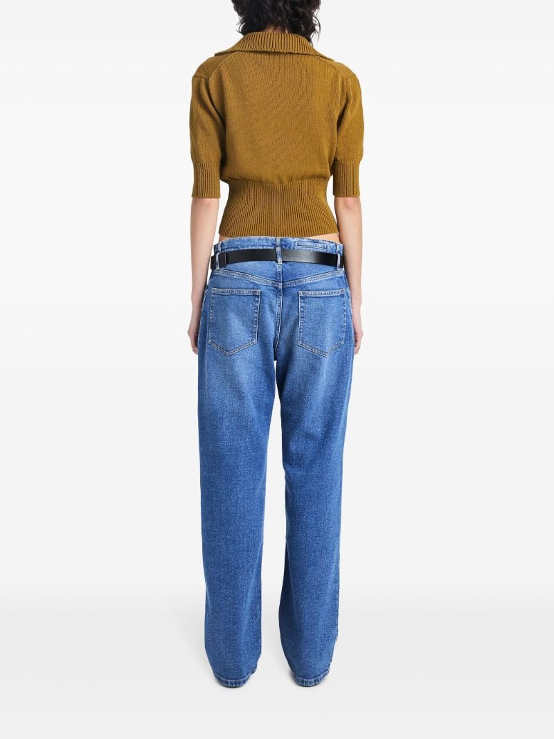 Brown Reeve Knitted Polo Top