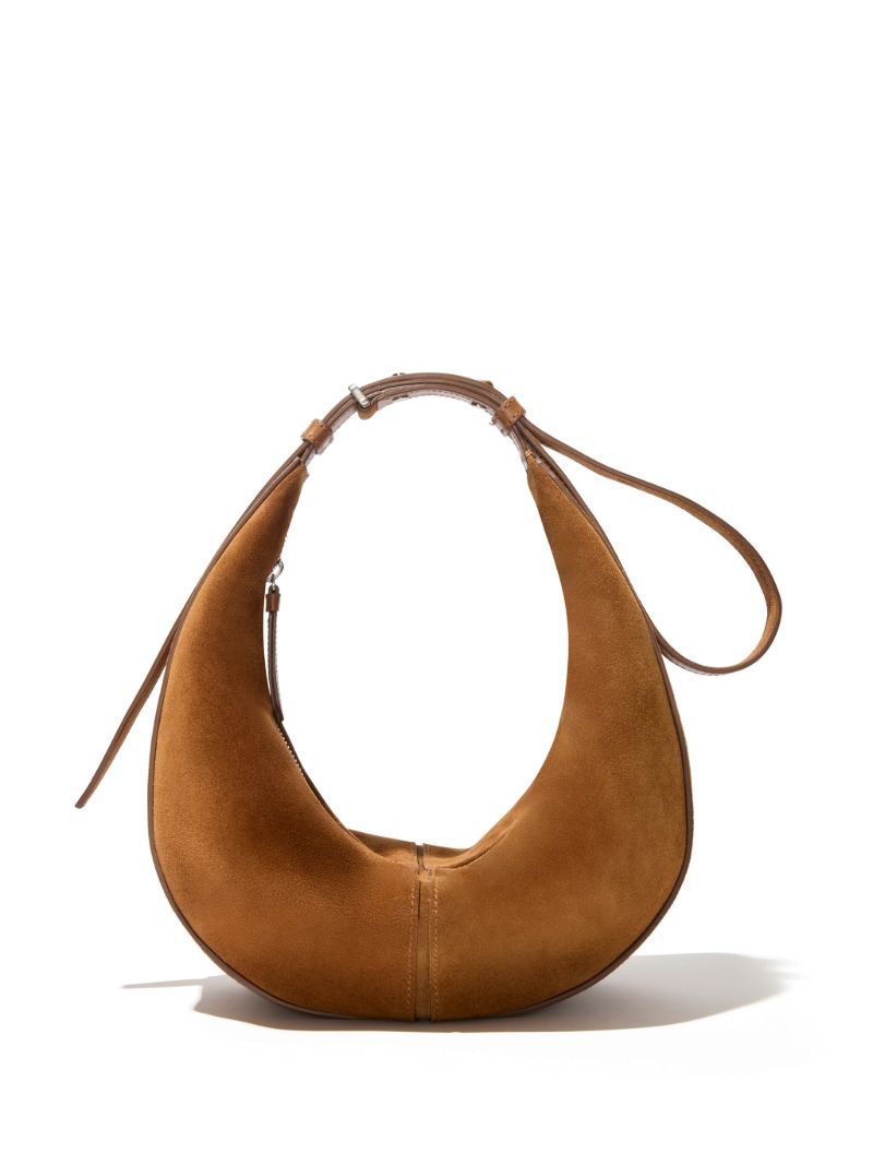 Brown Slide Suede Shoulder Bag