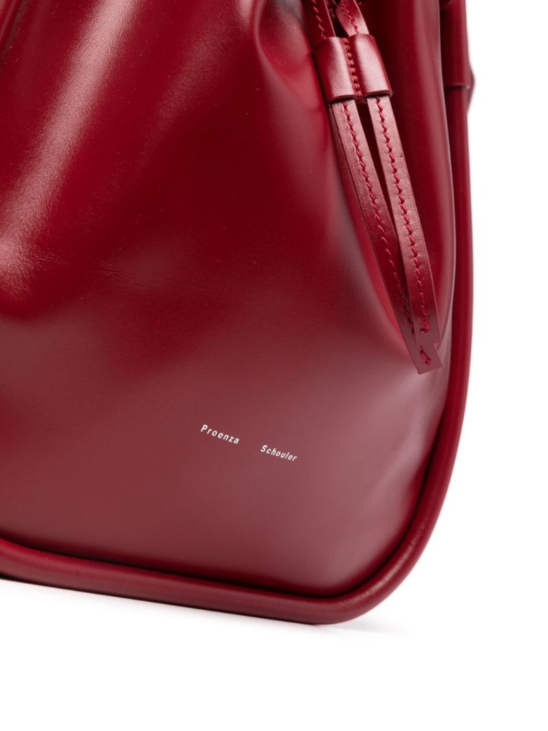 Red Large Ruched Tote Bag