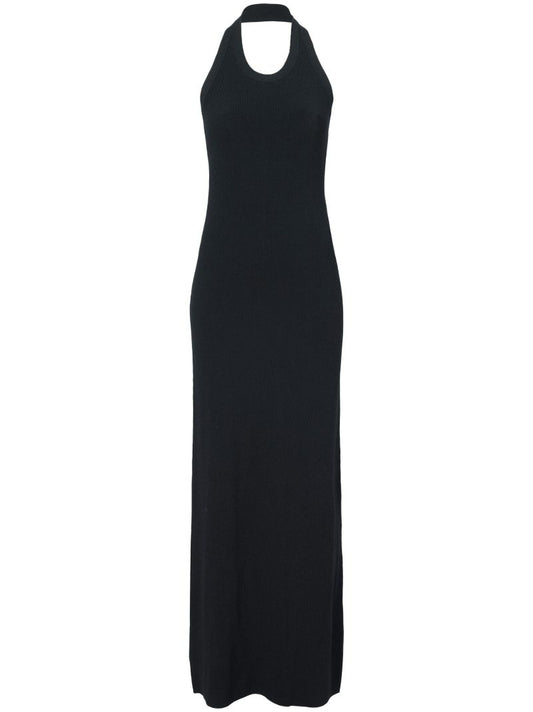 Black Meryl Knitted Maxi Dress