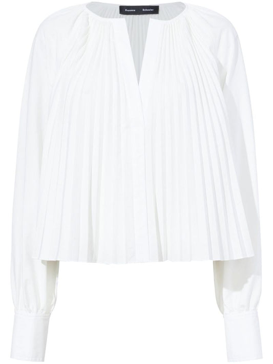 White Monica Pleated Blouse
